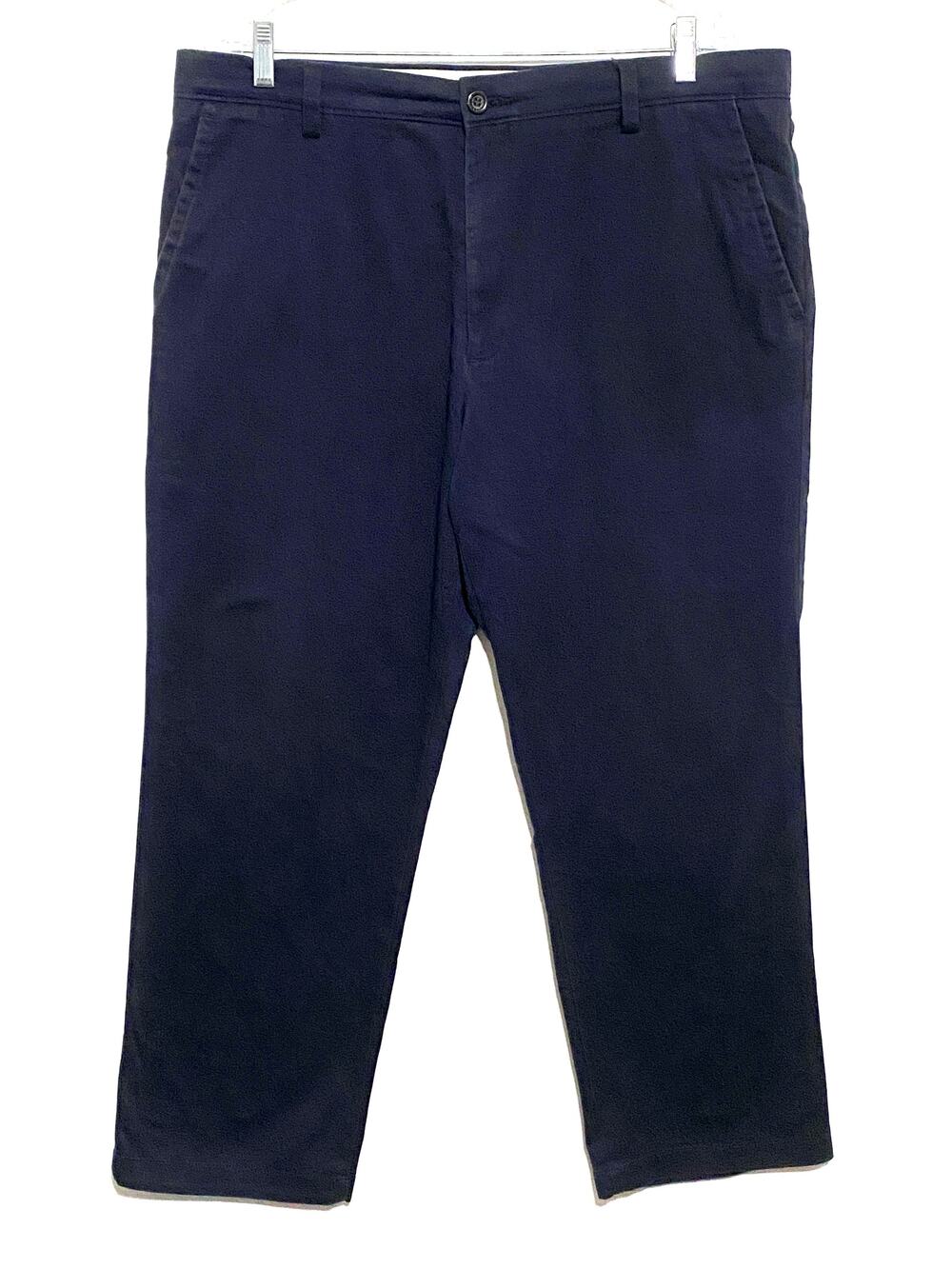 Dockers Classic Fit Navy Chino Pants Mens 36x30 Flat Front Preppy Office Stretch
